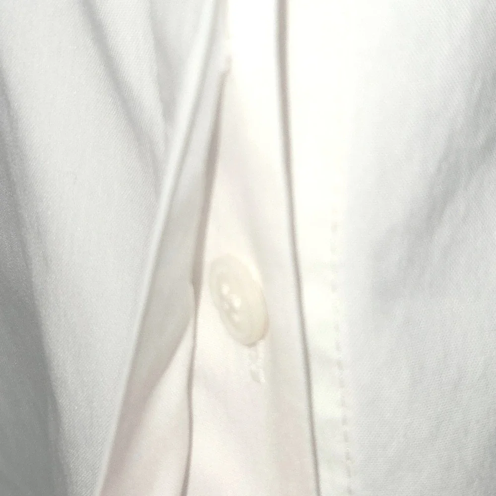 Lafayette 148 Shirt Womens Size 10 White Hidden Button Long Sleeve Cotton Blouse - Picture 4 of 7